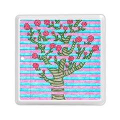 Notebook Flower Tree Memory Card Reader (square) by okhismakingart
