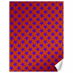 Purple Stars Pattern On Orange Canvas 12  X 16  by BrightVibesDesign