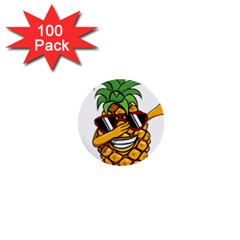 Dabbing Pineapple Sunglasses Shirt Aloha Hawaii Beach Gift 1  Mini Buttons (100 Pack)  by SilentSoulArts