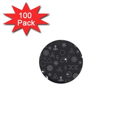 Witchcraft Symbols  1  Mini Buttons (100 Pack)  by Valentinaart