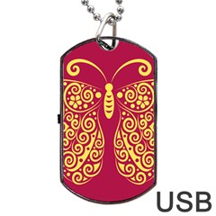 Butterfly Insect Bug Decoration Dog Tag Usb Flash (two Sides) by HermanTelo