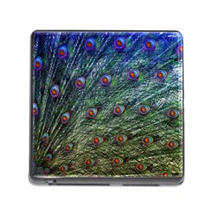 Peacock Feathers Colorful Feather Memory Card Reader (square 5 Slot) by Pakrebo