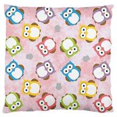 Owl Bird Cute Pattern Background Large Cushion Case (two Sides) by HermanTelo