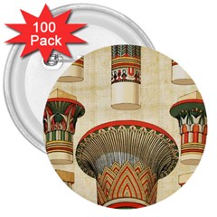Egyptian Architecture Column 3  Buttons (100 Pack)  by Sapixe