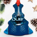 Sport, Surfboard With Water Drops Christmas Tree Ornament (Two Sides) Back