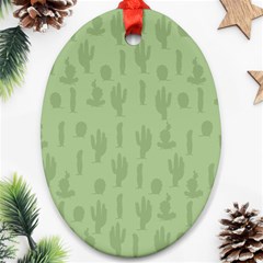 Cactus Pattern Oval Ornament (two Sides) by Valentinaart
