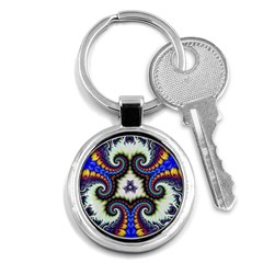 Abstract Texture Fractal Figure Key Chain (round) by Pakrebo