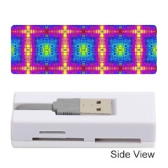 Groovy Blue Pink Yellow Square Pattern Memory Card Reader (stick) by BrightVibesDesign