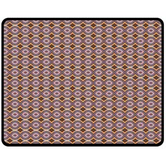 Ornate Oval  Pattern Yellow Blue Fleece Blanket (medium)  by BrightVibesDesign