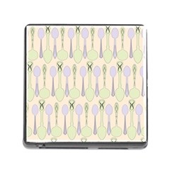 Spoon Pattern Illustrator Green Memory Card Reader (square 5 Slot) by Pakrebo