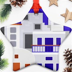 Background Santorini Greece Star Ornament (two Sides) by Pakrebo