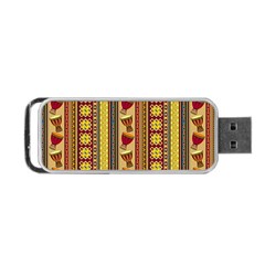 Traditional Africa Border Wallpaper Pattern Colored 4 Portable Usb Flash (two Sides) by EDDArt