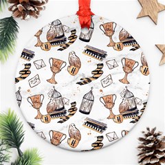 Hufflepuff Pattern Ornament (round) by Sobalvarro