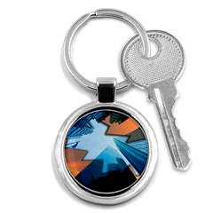 London Skyscraper Lighting Contrast Key Chain (round) by Pakrebo