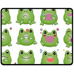 Kawaii Frog Rainy Season Japanese Fleece Blanket (medium)  by Pakrebo