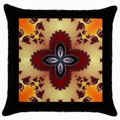 Kaleidoscope Fractal Pattern Throw Pillow Case (black)