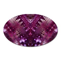 Pink Fractal Lace Oval Magnet by KirstenStar
