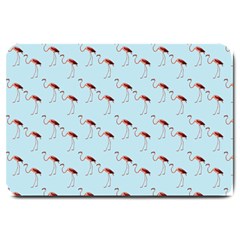 Flamingo Pattern Blue Large Doormat  by snowwhitegirl
