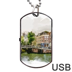 Amsterdam Holland Canal River Dog Tag Usb Flash (two Sides)