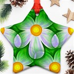 Seamless Repeating Tiling Tileable Flowers Star Ornament (Two Sides) Back