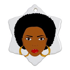 African American Woman With ?urly Hair Snowflake Ornament (two Sides) by bumblebamboo