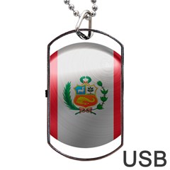 Peru Flag Country Symbol Nation Dog Tag Usb Flash (one Side) by Sapixe