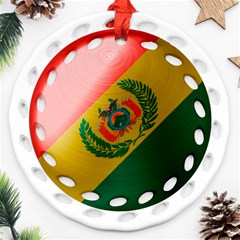 Bolivia Flag Country National Round Filigree Ornament (two Sides) by Sapixe
