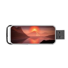 Volcano Lava Landscape Glow Lake Portable Usb Flash (two Sides) by Simbadda