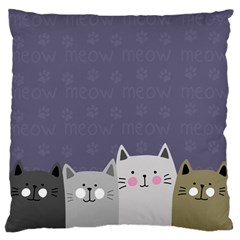 Cute Cats Large Flano Cushion Case (two Sides) by Valentinaart