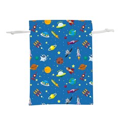 Space Rocket Solar System Pattern Lightweight Drawstring Pouch (m) by Vaneshart