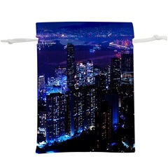 Night City Dark  Lightweight Drawstring Pouch (xl) by Vaneshart