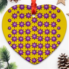 Lotus Bloom Always Live For Living In Peace Heart Ornament (two Sides) by pepitasart