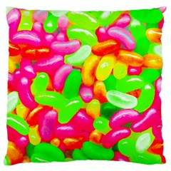 Vibrant Jelly Bean Candy Large Flano Cushion Case (two Sides) by essentialimage