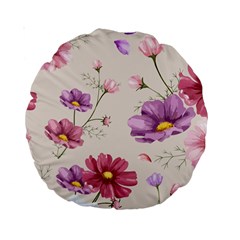 Vector Hand Drawn Cosmos Flower Pattern Standard 15  Premium Round Cushions by Sobalvarro