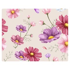 Vector Hand Drawn Cosmos Flower Pattern Double Sided Flano Blanket (medium)  by Sobalvarro