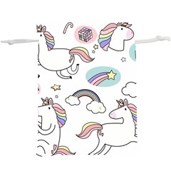 Cute Unicorns With Magical Elements Vector  Lightweight Drawstring Pouch (xl) by Sobalvarro
