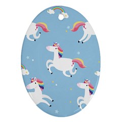 Unicorn Seamless Pattern Background Vector (2) Oval Ornament (two Sides) by Sobalvarro