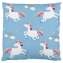 Unicorn Seamless Pattern Background Vector (2) Large Flano Cushion Case (one Side) by Sobalvarro