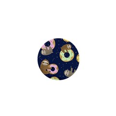 Cute Sloth With Sweet Doughnuts 1  Mini Magnets by Sobalvarro