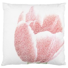 Tulip Red White Pencil Drawing Large Cushion Case (two Sides)
