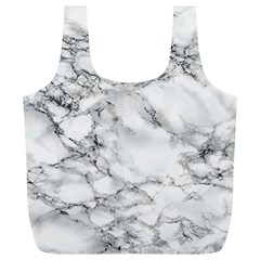 White Marble Texture Floor Background With Black Veins Texture Greek Marble Print Luxuous Real Marble Full Print Recycle Bag (xl) by genx