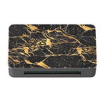 Black Marble texture with gold veins floor background print luxuous real marble Memory Card Reader with CF Front