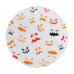 Pumpkin Faces Pattern Ornament (round) by Sobalvarro