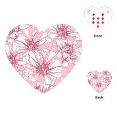 Pink Flowers Playing Cards Single Design (heart) by Sobalvarro