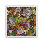 Halloween Doodle Vector Seamless Pattern Memory Card Reader (Square) Front