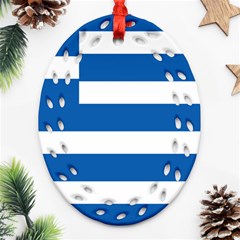 Greece Flag Greek Flag Oval Filigree Ornament (two Sides) by FlagGallery