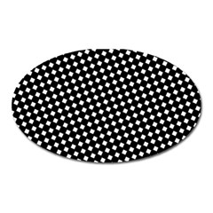 Formes Carreaux Blanc/noir Oval Magnet