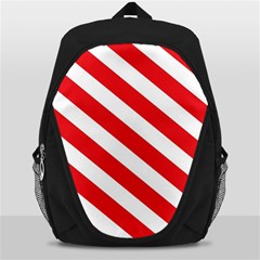 Candy Cane Red White Line Stripes Pattern Peppermint Christmas Delicious Design Backpack Bag by genx