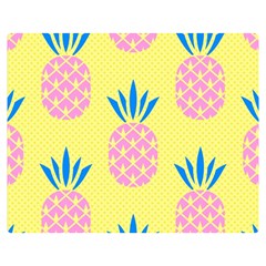 Summer Pineapple Seamless Pattern Double Sided Flano Blanket (medium)  by Sobalvarro