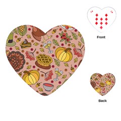 Thanksgiving Pattern Playing Cards Single Design (heart) by Sobalvarro